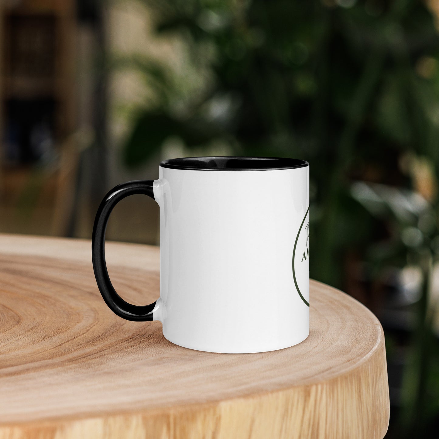 The Ambition Lounge White Ceramic Mug, Black Inside